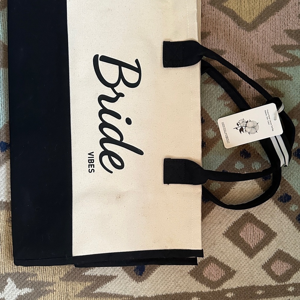 Bride Vibes Black and Cream Tote Bag and nwt items